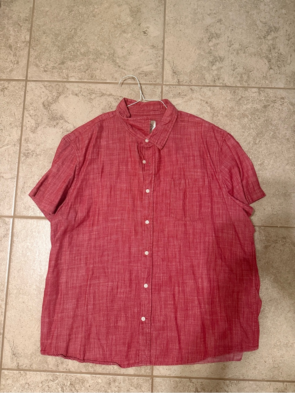 St. John's Bay Red Short-Sleeve Button-Down Shirt
